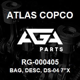 RG-000405 Atlas Copco BAG, DESC, DS-04 7"X22" | AGA Parts