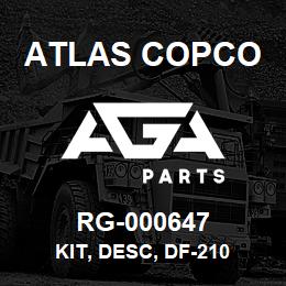 RG-000647 Atlas Copco KIT, DESC, DF-210 | AGA Parts