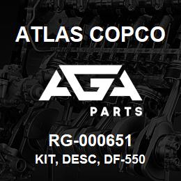 RG-000651 Atlas Copco KIT, DESC, DF-550 | AGA Parts