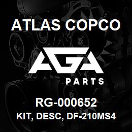 RG-000652 Atlas Copco KIT, DESC, DF-210MS4A. | AGA Parts