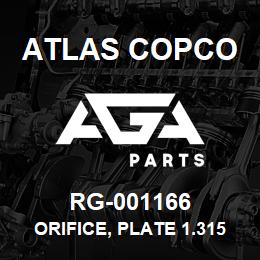 RG-001166 Atlas Copco ORIFICE, PLATE 1.315" X .3750 | AGA Parts