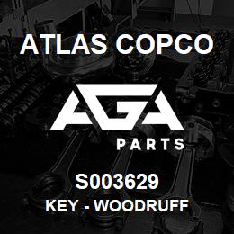 S003629 Atlas Copco KEY - WOODRUFF | AGA Parts