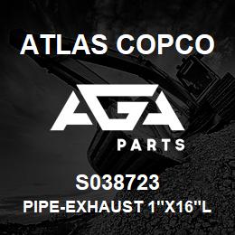 S038723 Atlas Copco PIPE-EXHAUST 1"X16"L | AGA Parts