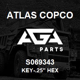 S069343 Atlas Copco KEY-.25" HEX | AGA Parts