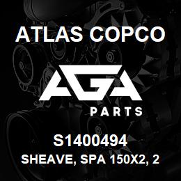 S1400494 Atlas Copco SHEAVE, SPA 150X2, 2 | AGA Parts