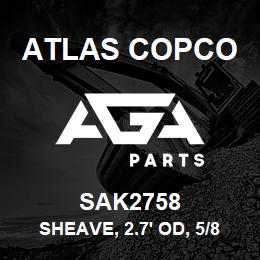 SAK2758 Atlas Copco SHEAVE, 2.7' OD, 5/8 | AGA Parts