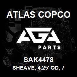 SAK4478 Atlas Copco SHEAVE, 4.25' OD, 7 | AGA Parts