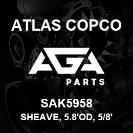 SAK5958 Atlas Copco SHEAVE, 5.8'OD, 5/8' | AGA Parts