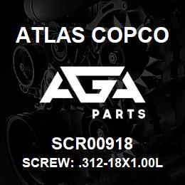 SCR00918 Atlas Copco SCREW: .312-18X1.00L SOC HD CA | AGA Parts