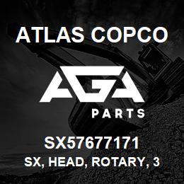 SX57677171 Atlas Copco SX, HEAD, ROTARY, 3 1/2" | AGA Parts