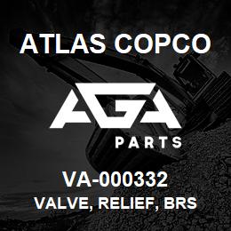 VA-000332 Atlas Copco VALVE, RELIEF, BRS | AGA Parts