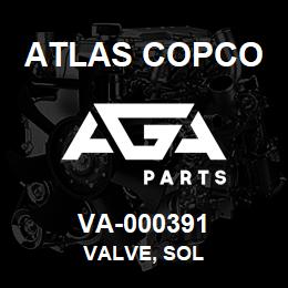 VA-000391 Atlas Copco VALVE, SOL | AGA Parts