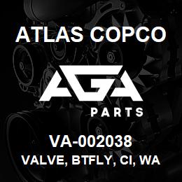 VA-002038 Atlas Copco VALVE, BTFLY, CI, WAFER, 3", PT16 | AGA Parts