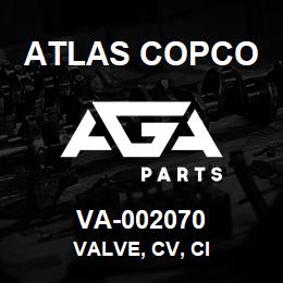 VA-002070 Atlas Copco VALVE, CV, CI | AGA Parts