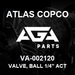 VA-002120 Atlas Copco VALVE, BALL 1/4" ACTUATOR | AGA Parts
