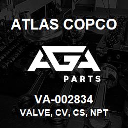 VA-002834 Atlas Copco VALVE, CV, CS, NPT | AGA Parts
