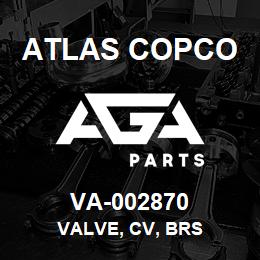 VA-002870 Atlas Copco VALVE, CV, BRS | AGA Parts