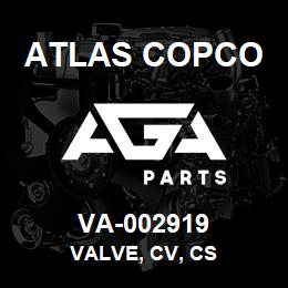VA-002919 Atlas Copco VALVE, CV, CS | AGA Parts