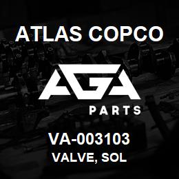 VA-003103 Atlas Copco VALVE, SOL | AGA Parts