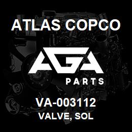 VA-003112 Atlas Copco VALVE, SOL | AGA Parts
