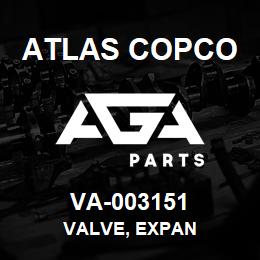 VA-003151 Atlas Copco VALVE, EXPAN | AGA Parts