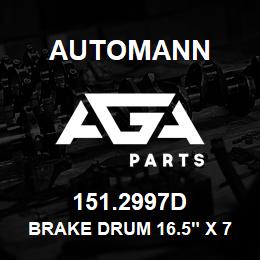 151.2997D Automann Brake Drum 16.5" x 7" | AGA Parts