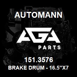 151.3576 Automann Brake Drum - 16.5"x7" | AGA Parts