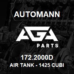 172.2000D Automann Air Tank - 1425 Cubic, 8" Diameter | AGA Parts
