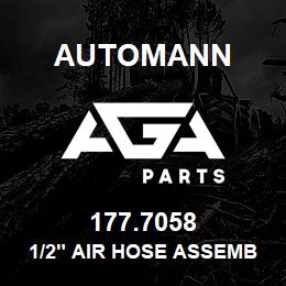 177.7058 Automann 1/2" Air Hose Assembly - 42" Long, 3/8" Pipe | AGA Parts