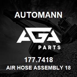 177.7418 Automann Air Hose Assembly 18" Long - 3/8" Hose, 3/8" SAE Fittings | AGA Parts