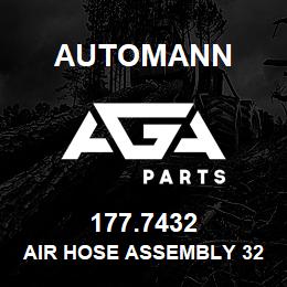 177.7432 Automann Air Hose Assembly 32" Long - 3/8" Hose, 3/8" SAE Fittings | AGA Parts