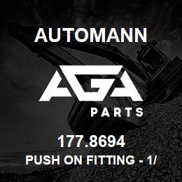 177.8694 Automann Push On Fitting - 1/4" Hose Splicer | AGA Parts