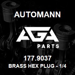 177.9037 Automann Brass Hex Plug - 1/4" | AGA Parts