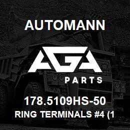 178.5109HS-50 Automann Ring Terminals #4 (14-16GA) Heat Shrink - 50 Pack | AGA Parts