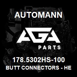 178.5302HS-100 Automann Butt Connectors - Heat Shrink (14-16GA) - 100 Pack | AGA Parts