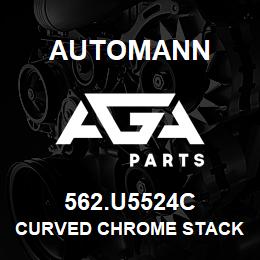 562.U5524C Automann Curved Chrome Stack Pipe - 5" ID x 24" | AGA Parts