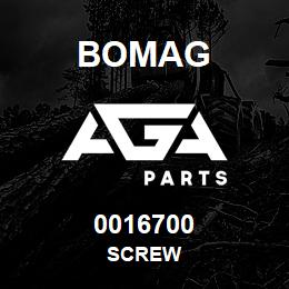 0016700 Bomag Screw | AGA Parts
