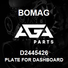 D2445426 Bomag Plate for dashboard | AGA Parts