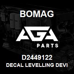 D2449122 Bomag Decal levelling device | AGA Parts