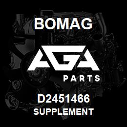 D2451466 Bomag Supplement | AGA Parts