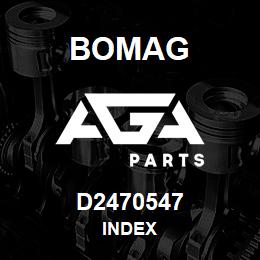 D2470547 Bomag Index | AGA Parts