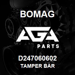 D247060602 Bomag Tamper bar | AGA Parts