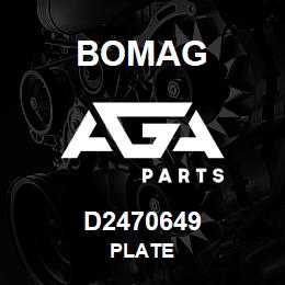 D2470649 Bomag Plate | AGA Parts