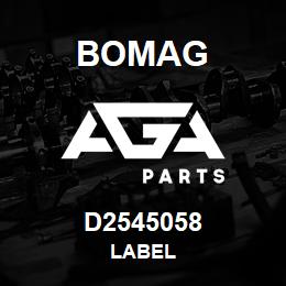 D2545058 Bomag Label | AGA Parts