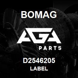 D2546205 Bomag Label | AGA Parts