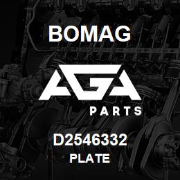 D2546332 Bomag Plate | AGA Parts