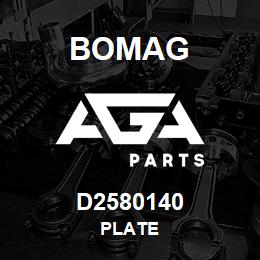 D2580140 Bomag Plate | AGA Parts