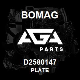 D2580147 Bomag Plate | AGA Parts