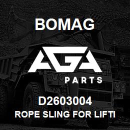 D2603004 Bomag Rope sling for lifting | AGA Parts