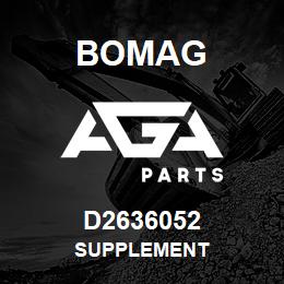 D2636052 Bomag Supplement | AGA Parts